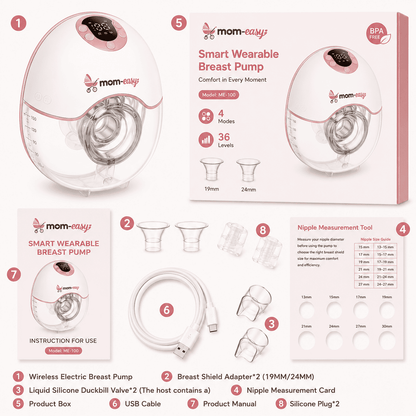 Mom-Easy™ Smart Wearable Breast Pump — 4 Modes & 36 Levels