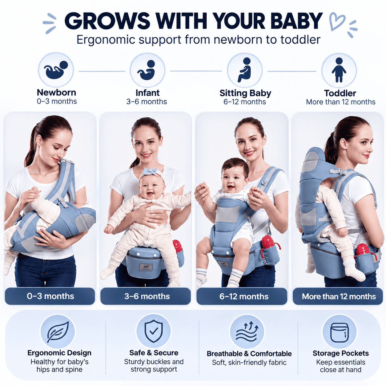 Mom-Easy™ Ergonomic Baby Carrier